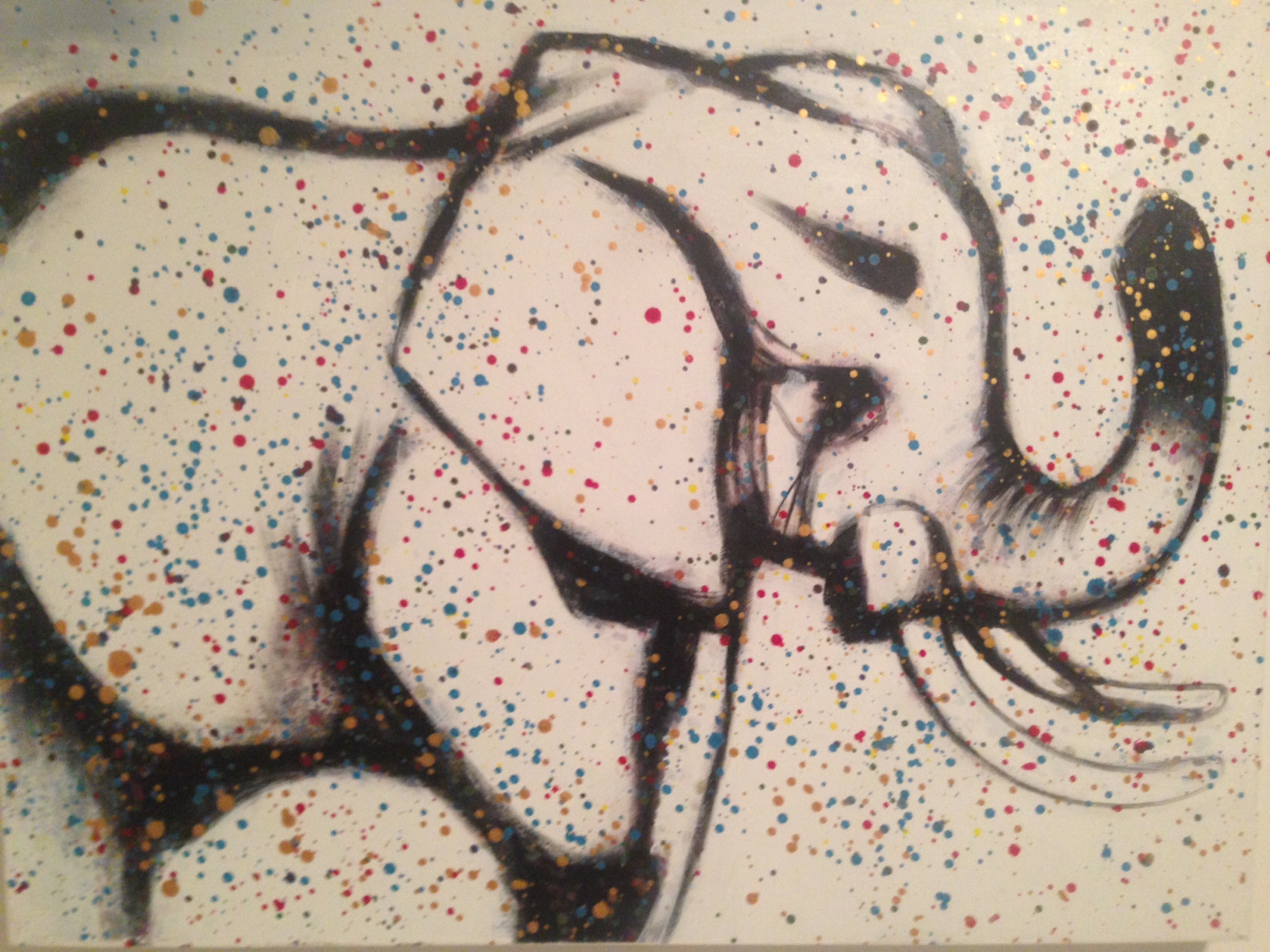 Elephant who lost his colors